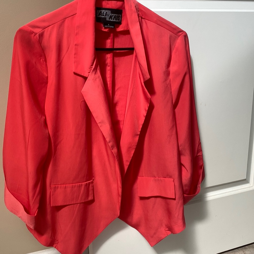 Coral blazer type  jacket size large